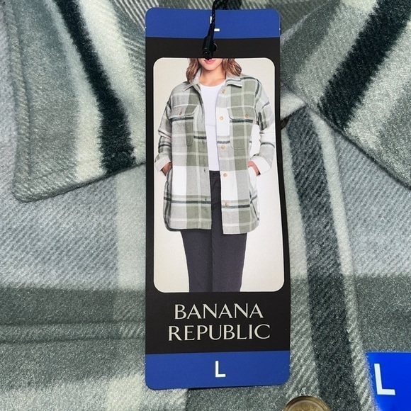 Banana Republic Womens
Shirt Jacket Green Plaid
Shacket Oversized.  Size Large - Picture 9 of 11